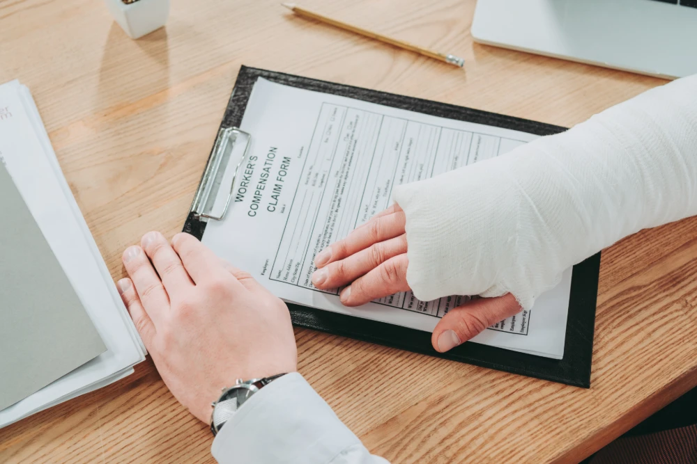 Documenting burn injuries with photographs and accident details for a legal claim
